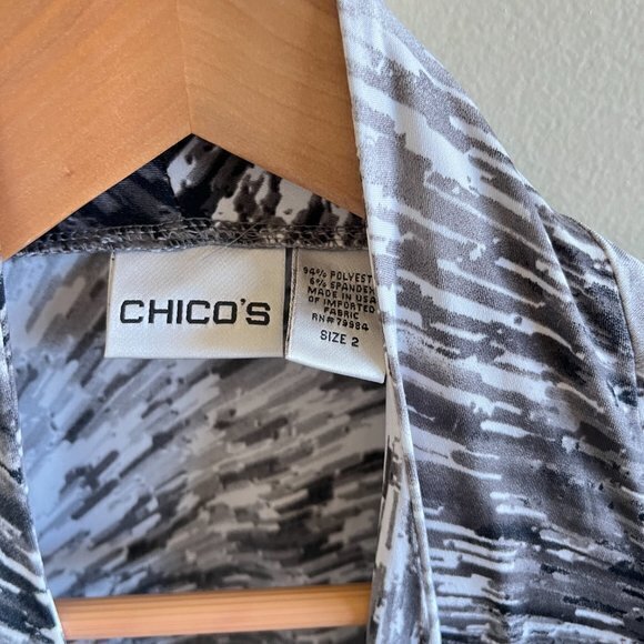 CHICO'S WATERCOLOR PRINT OPEN FRONT CARDIGAN KNIT TOP WOMENS SIZE 2 US SIZE L 12 - Picture 3 of 6